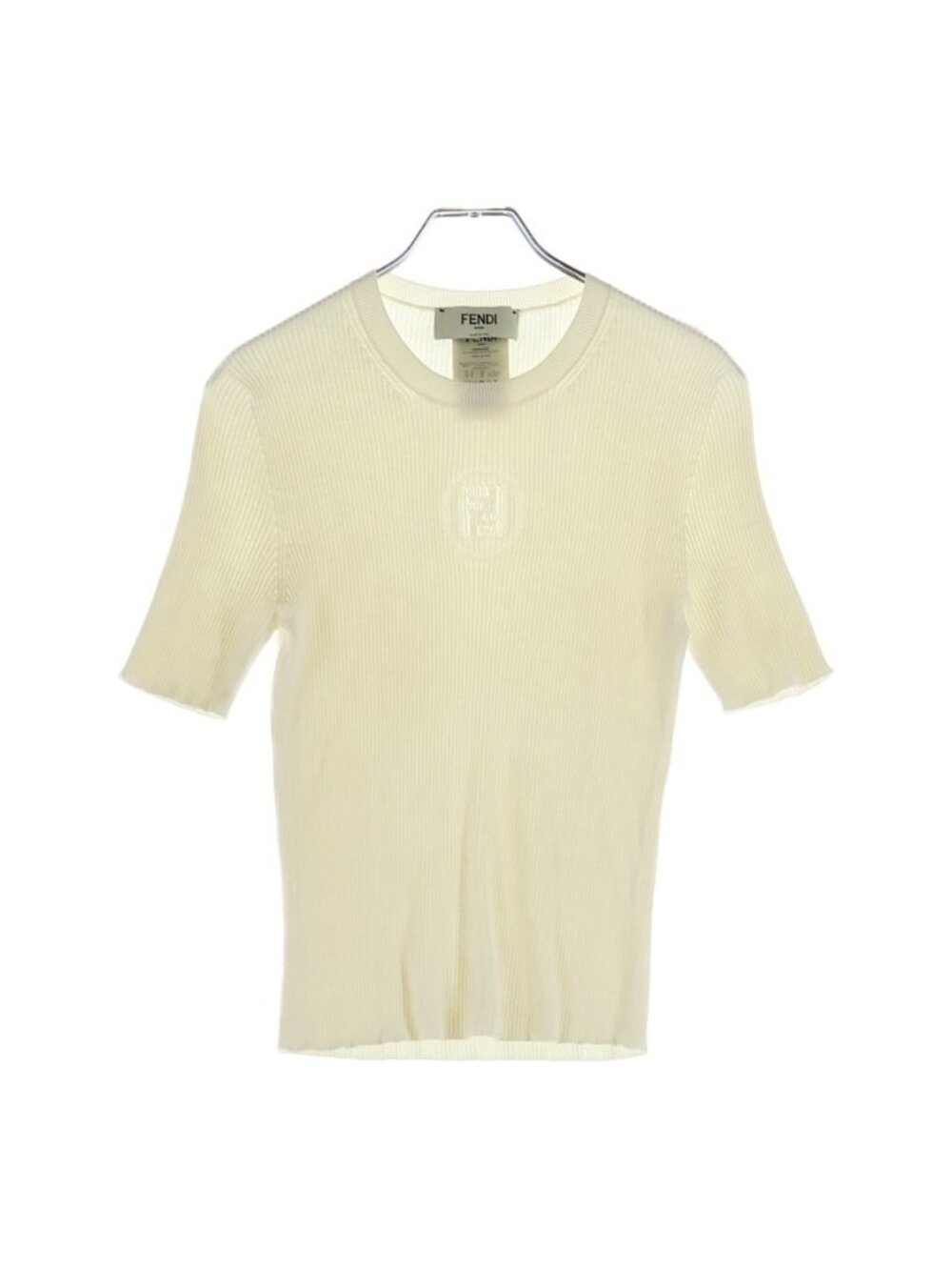 Fendi Front Logo Jacquard Knit Sweater White